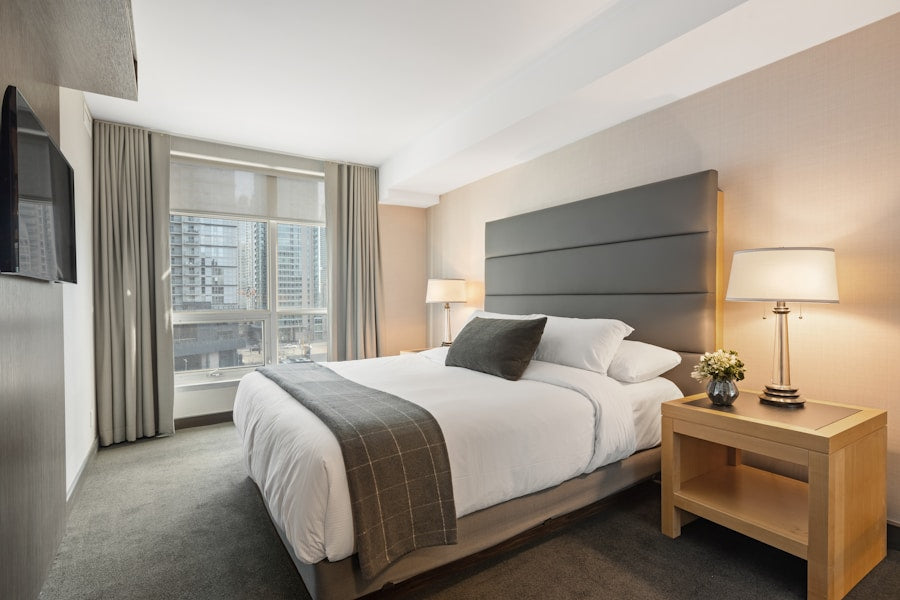 Beautiful linen bedding in a naturally lit bedroom